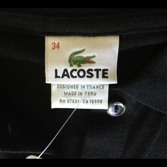 LACOSTE 2 34 Black Cotton Ext Sleeves Drop Waist